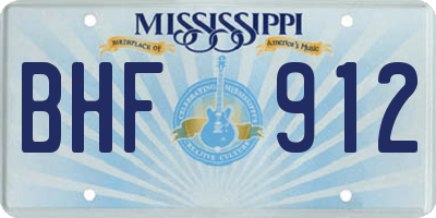 MS license plate BHF912