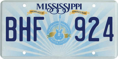 MS license plate BHF924
