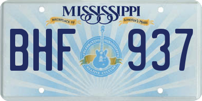 MS license plate BHF937