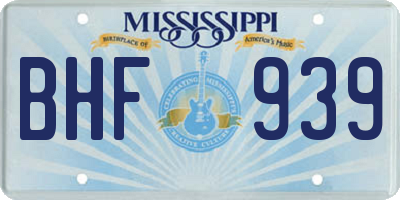 MS license plate BHF939