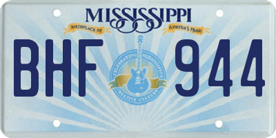 MS license plate BHF944