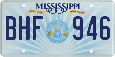 MS license plate BHF946