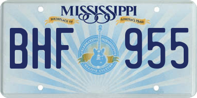 MS license plate BHF955