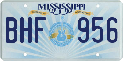 MS license plate BHF956