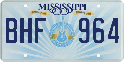 MS license plate BHF964