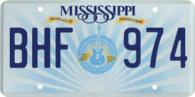 MS license plate BHF974