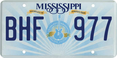 MS license plate BHF977