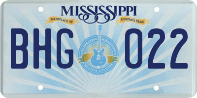 MS license plate BHG022