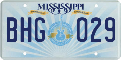 MS license plate BHG029