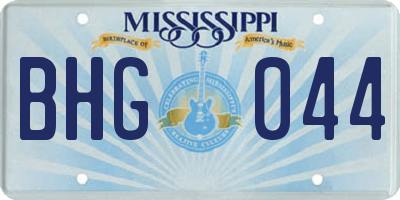 MS license plate BHG044