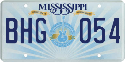 MS license plate BHG054