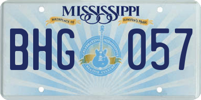 MS license plate BHG057