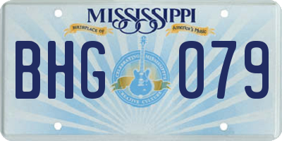 MS license plate BHG079