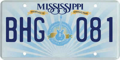 MS license plate BHG081