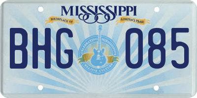 MS license plate BHG085