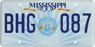 MS license plate BHG087