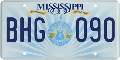 MS license plate BHG090