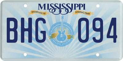 MS license plate BHG094