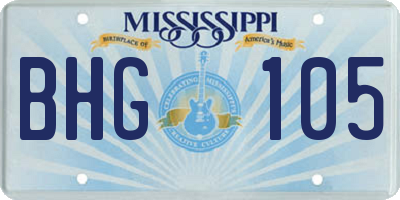 MS license plate BHG105
