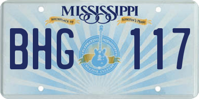 MS license plate BHG117