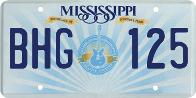 MS license plate BHG125