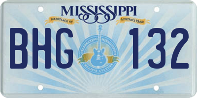 MS license plate BHG132