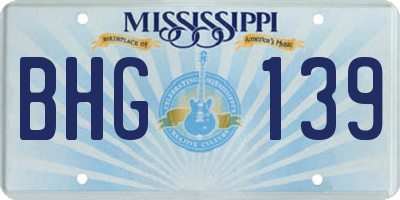 MS license plate BHG139