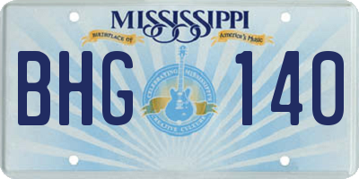 MS license plate BHG140