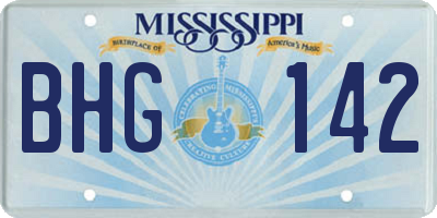 MS license plate BHG142