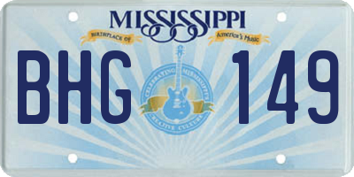 MS license plate BHG149