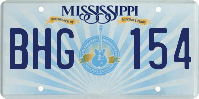 MS license plate BHG154