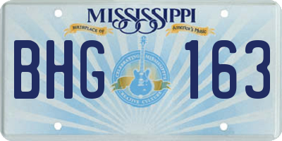 MS license plate BHG163