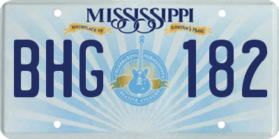 MS license plate BHG182