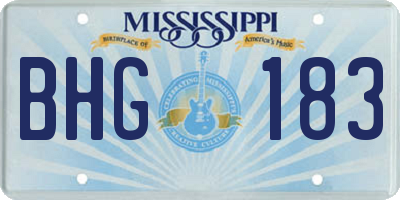 MS license plate BHG183