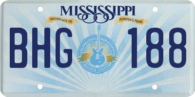 MS license plate BHG188
