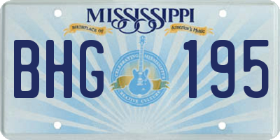 MS license plate BHG195