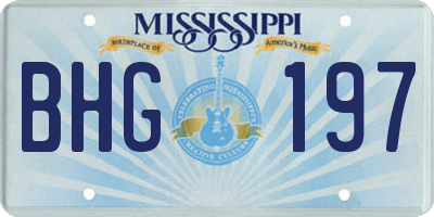 MS license plate BHG197