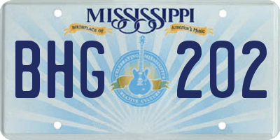 MS license plate BHG202