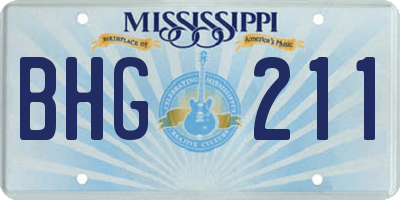 MS license plate BHG211