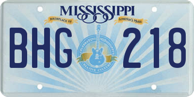 MS license plate BHG218