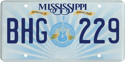 MS license plate BHG229