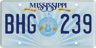 MS license plate BHG239