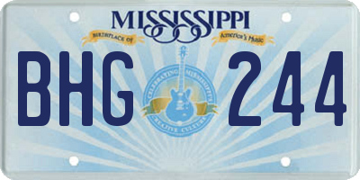 MS license plate BHG244