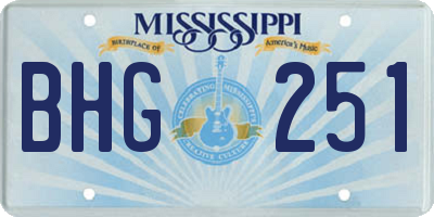 MS license plate BHG251