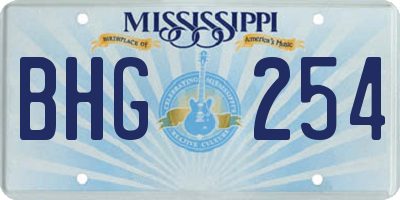 MS license plate BHG254