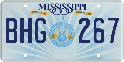 MS license plate BHG267