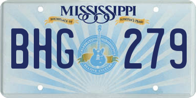 MS license plate BHG279