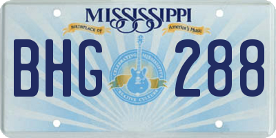 MS license plate BHG288