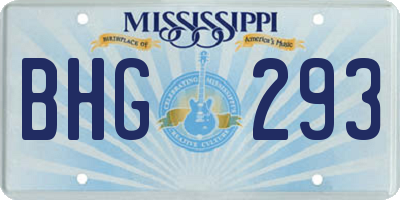 MS license plate BHG293