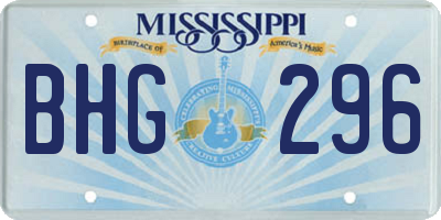 MS license plate BHG296